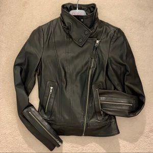Mackage x Aritzia Moto Genuine Black Leather